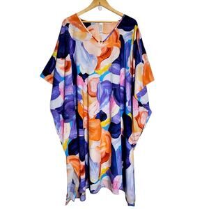 ARTESANDS Colorful Arte A La Rue schubert Kaftan Coverup New W/tags Size Large